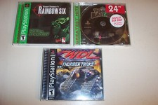 3 LOT PLAYSTATION 1 GAMES RAINBOW SIX, TOMB RAIDER, WDL THUNDER TANKS