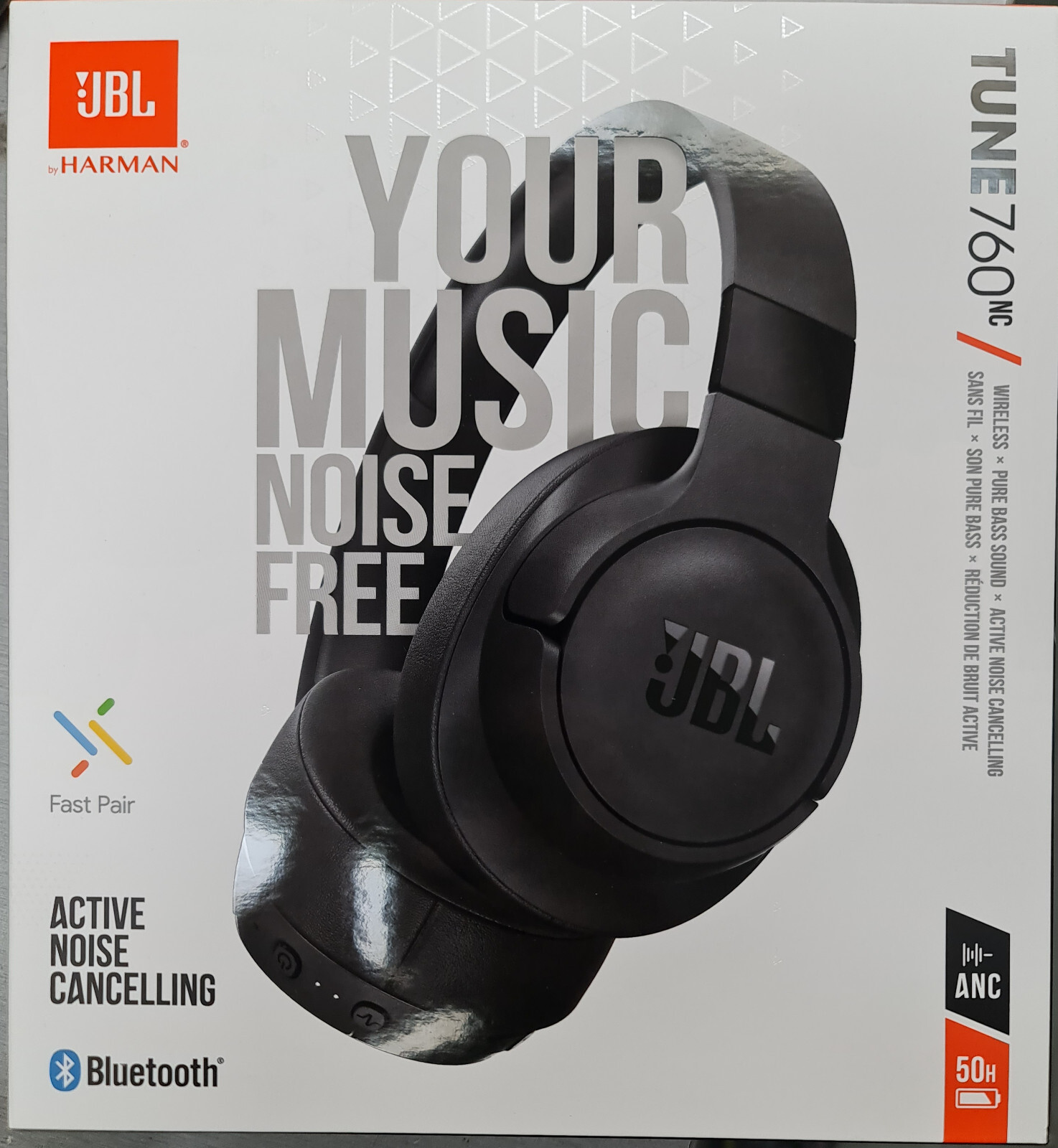 JBL 760NC Wireless Noise Cancelling Over-Ear Headphones in Black-image
