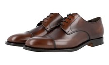 PRADA CAP TOE DERBY LACE UP FORMAL SHOES 2EB130 BROWN NEW US 12 EU 45 45,5