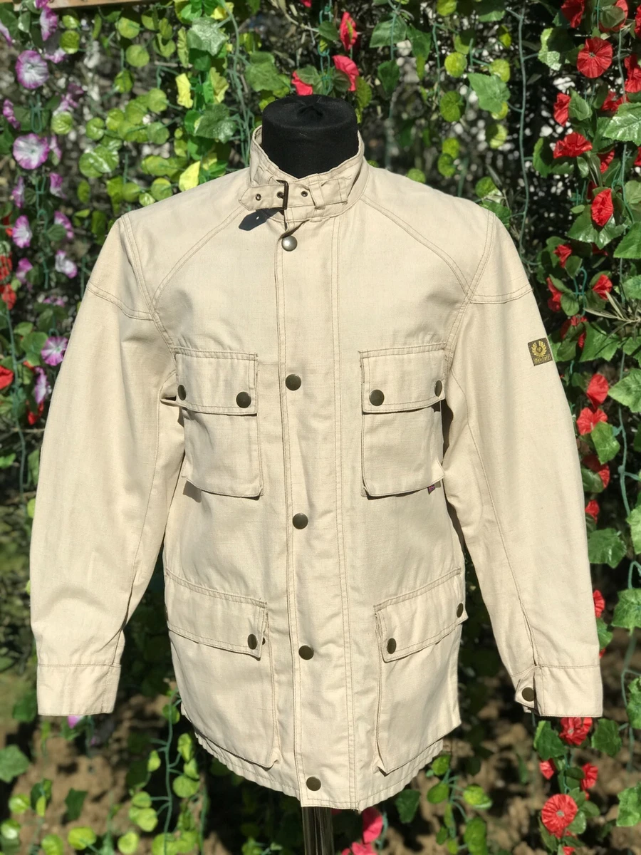 Belstaff Professional Motorcycle Biker Light Jacket Coat Size 46 S M Linen Nylon