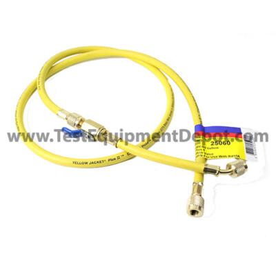 Yellow Jacket 25060 60'', Yellow, Plus II 1/4'' Hose w/ Flexflow Valve