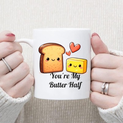 Lustige Neuheit Tasse Becher You're My Butter halb Tee Kaffee verpackt Geschenk für Sie oder Ihn