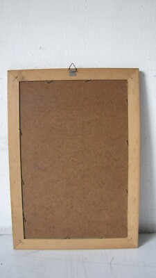 Miroir Vintage Années 70 - Cadre En Bois Bleu Ciel - Style Holly Hobbie - Déco Rétro