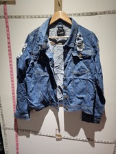 Boohoo Denim Jacket Size 16 Blue Express Shipping