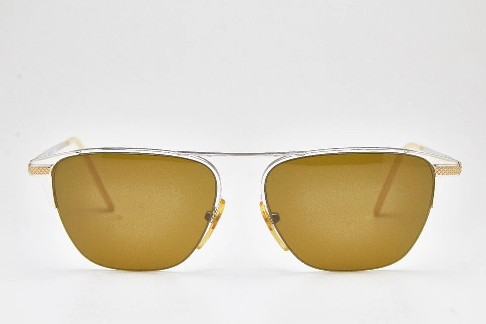 Gafas de sol vintage ojo de gato años 80 VOGUE JAZZ 3 gafas plateadas lentes marrones Foto 2 de 4