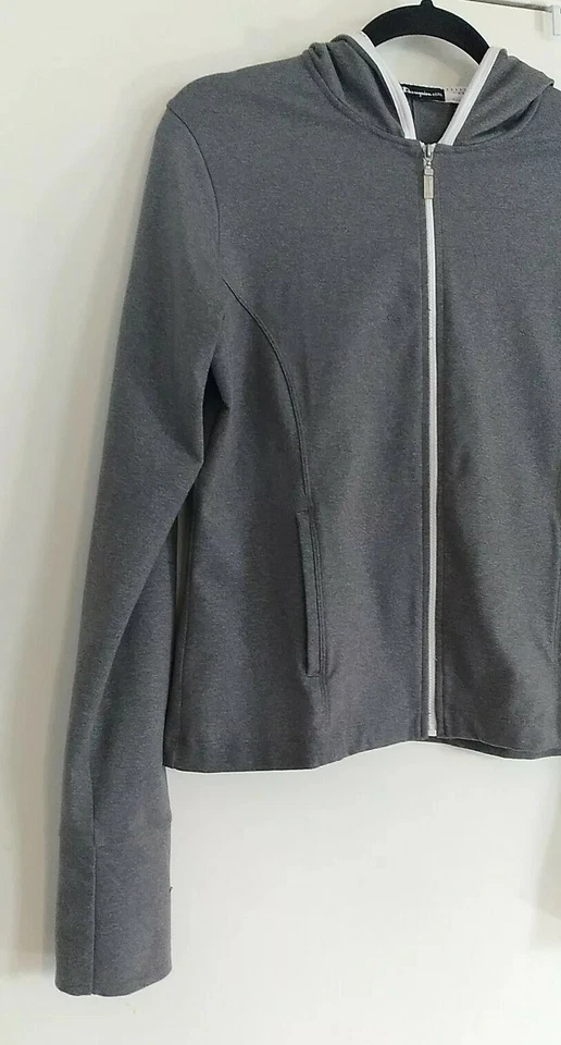 Champion Elite Woman's Medium Hooded Long Sleeve, Grey,Zip up Closure,w/Pockets, - Image 3 of 4