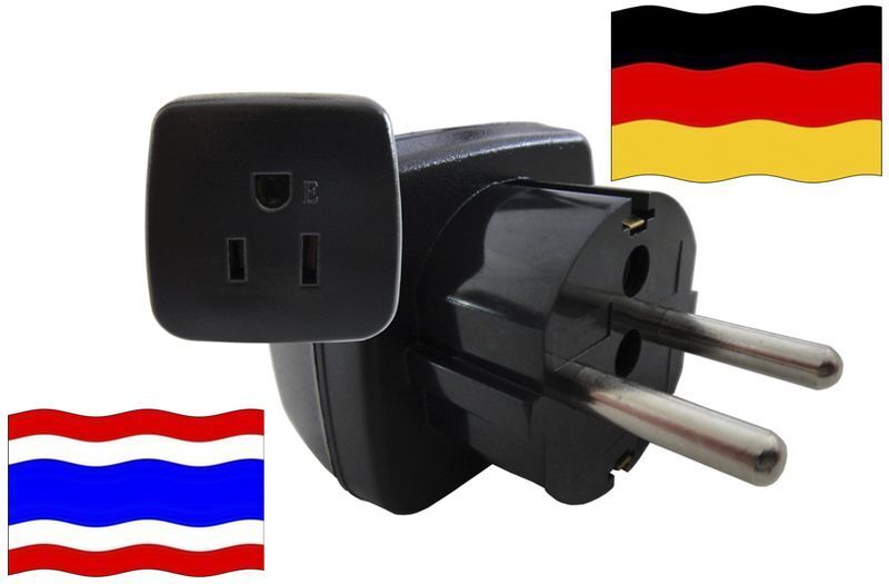 Urlaubsstecker Deutschland für Geräte aus Thailand Geräteadapter Reisestecker