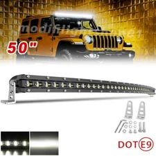 Curved 50"inch Super Slim Single Row LED Light Bar Work Driving Offroad SUV 4X4