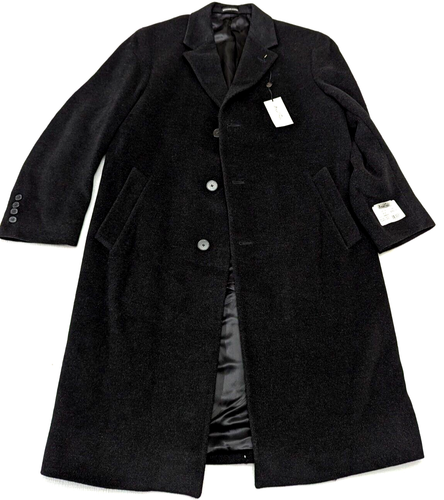 Marshall Fields Mens Black Lambswool Elegant Overcoat NEW OLD STOCK with Tags 40