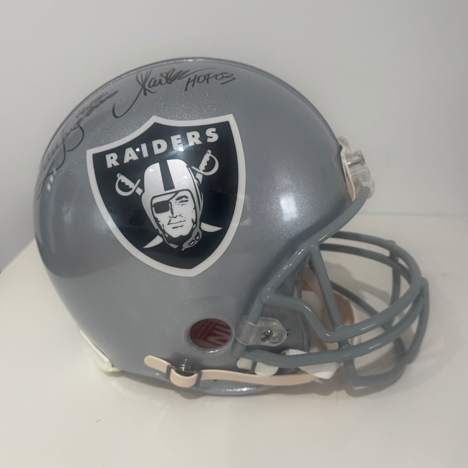 Marcus Allen/Howie Long Autographed Signed Oakland Raiders Authentic Proline Raiders Helmet HOF Fanatic 