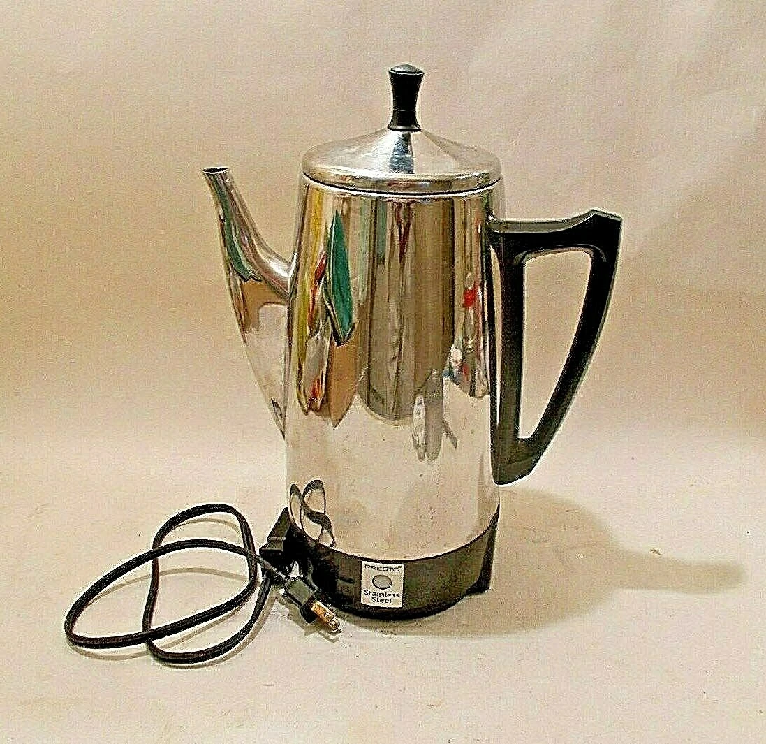 Vintage Presto Coffee Percolator Maker Stainless Steel Model 0281104 12 Cup