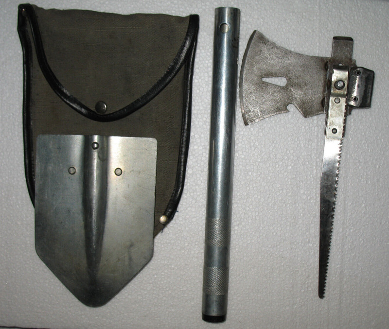 RARE Vintage-USSR-Soviet-Russian Survival Travel Set Hatchet/Saw/Shovel
