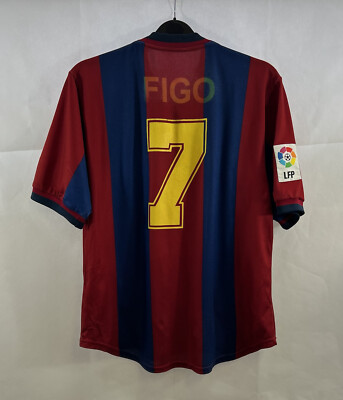 Barcelona Figo 7 Home Football Shirt 1998/00 Adults Medium Nike