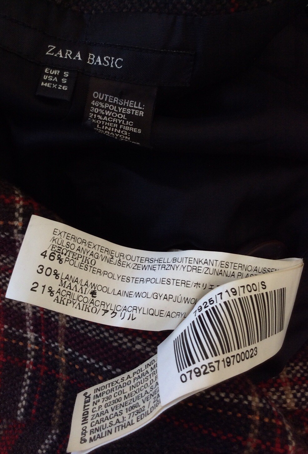 Zara Basic Women's Multicolor Plaid BlazerJacket … - image 2