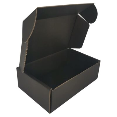 50PCS 6x4x2 Inch Small Shipping Boxes Black Corrugated Cardboard Mailers