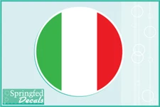 ITALIAN FLAG ROUND Vinyl Decal Car Truck Window Sticker CUSTOM SIZES Italy