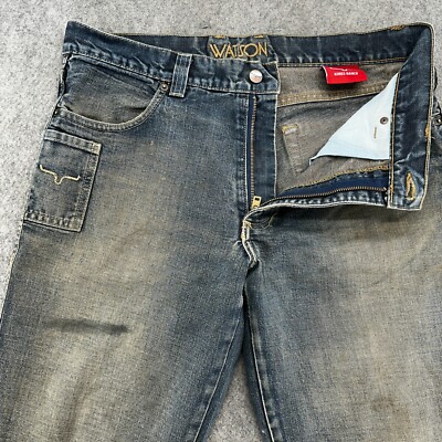 Kimes Watson Ranch Western Jeans Mens 33x38 Blue Dark Wash Straight Leg Fit USA