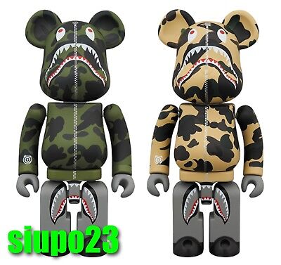 Medicom 200% Bearbrick ~ Bandai Be@rbrick A Bathing Ape Bape 1st Camo Shark  2pcs | eBay