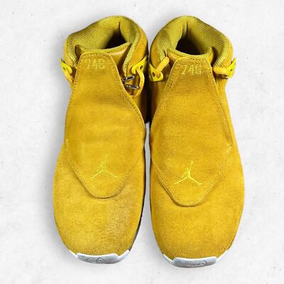 Nike Air Jordan 18 Retro Ochre Yellow Suede Men's 8.5 Sneakers