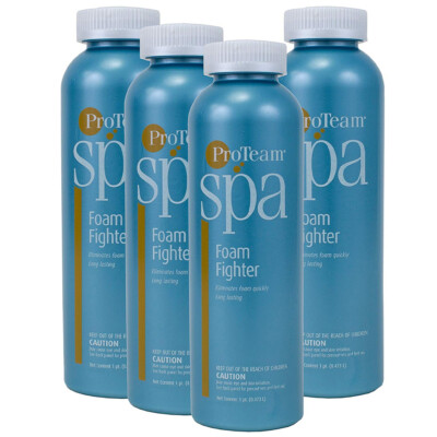 ProTeam Spa Foam Fighter Removes & Stops Foam in Spas and Hot tubs 1 pint 4 pack
