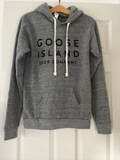 Goose Island Beer Company Women’s Gray Cotton Blended Drawstring Hoodie Sz Small