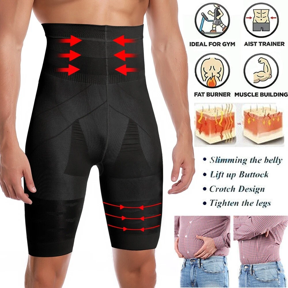 Men High Waist Seamless Pants Waist Trainer Body Shaper Tummy Control  Underwear