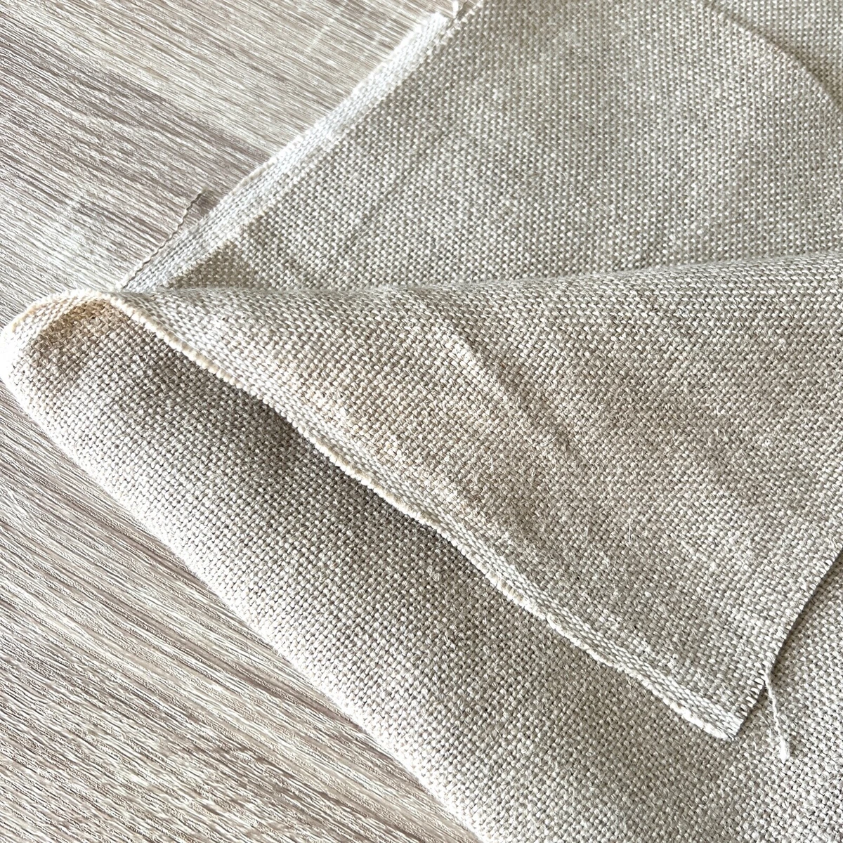 1383. Plain Natural 100% Linen Fabric, 144 cm wide, Medium weight, Price  per 1/2