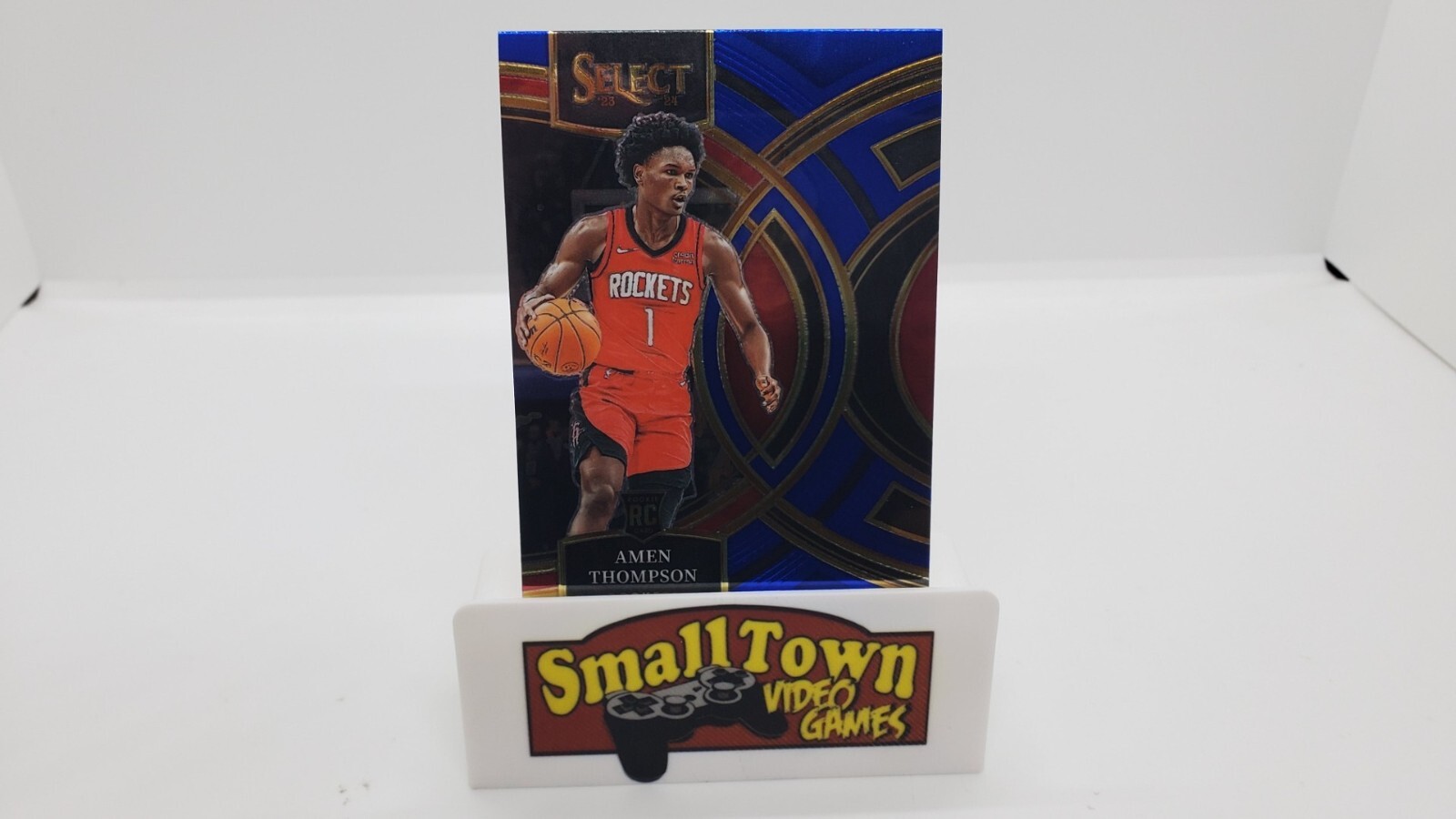 2023-24 Panini Select Blue Premier #122 Amen Thompson RC Rookie Rockets