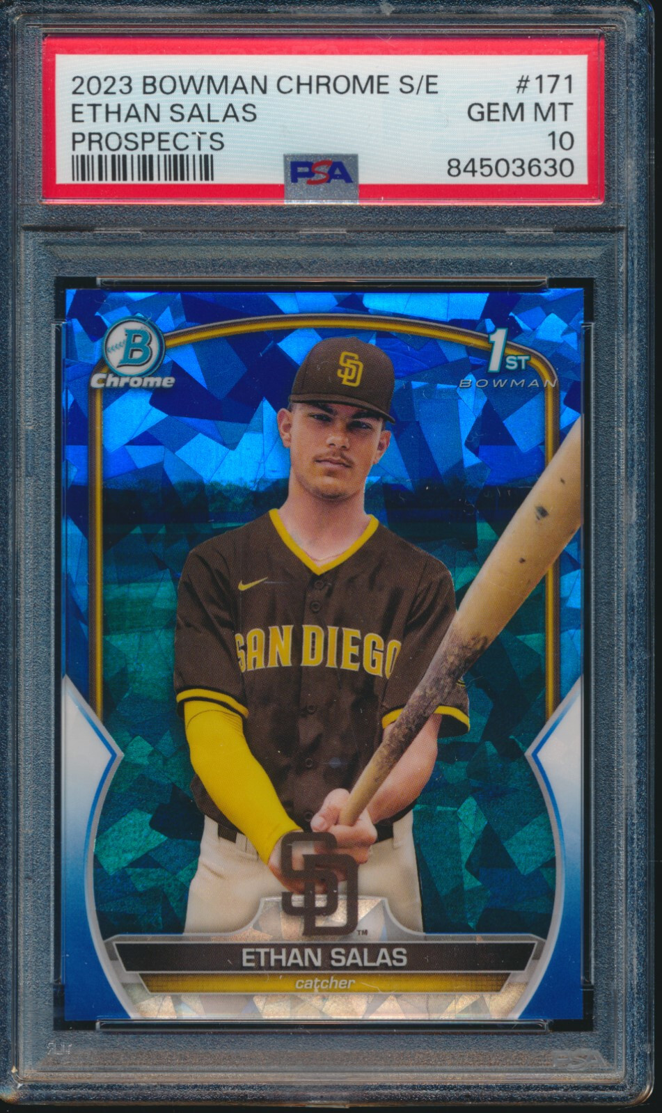 PSA 10 ETHAN SALAS 1st 2023 Bowman Chrome SAPPHIRE EDITION Refractor RC GEM MINT