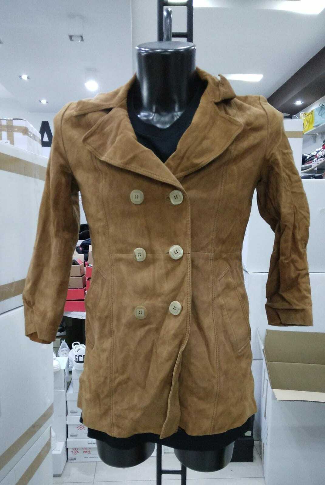 Brown Genuine Leather Jacket for Women - Size 42 MON 1021 LZ