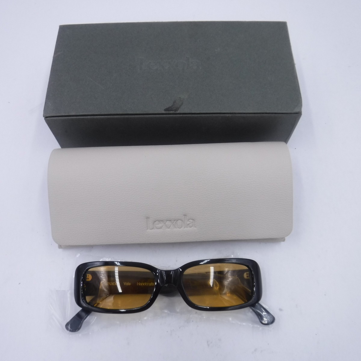 Lexxola Vale Sunglasses, Orange CR-39 Lenses, Black Frame