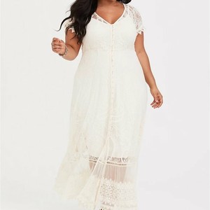 Torrid 1x 2x 3x 4x 5x Dress Maxi Ivory Lace Wedding Duster Cover