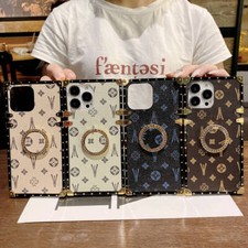 For iPhone 17 16 Pro Max 15 14 13 12 11 XS XR Luxury Leather Phone Holder Case