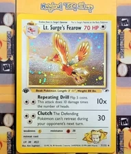 Pokemon Lt Surge's Fearow Gym Heroes 1st Edition Holo Rare 7/132 WOTC 2000 NM