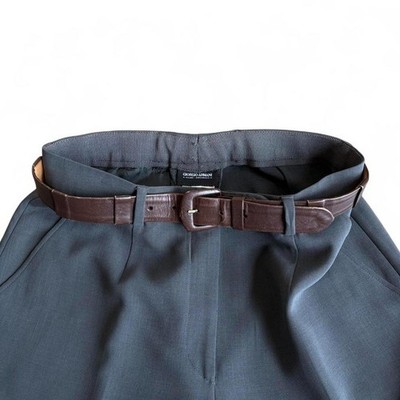 Giorgio Armani Espresso Brown Leather Belt 75 inches 30 cm made in Italy