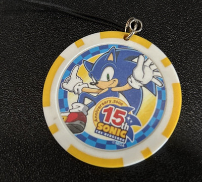 Sonic The Hedgehog 15th Anniversary Poker Chip for Mobile Phone TGS 