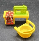Vintage Fisher Price Little People Sewing Machine W/ Chair 1970s