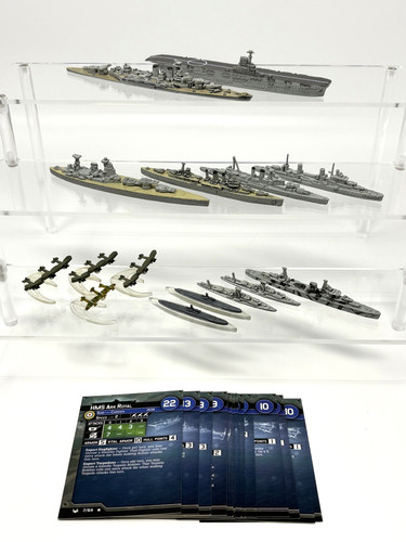 Axis & Allies: War at Sea - Britain - British Navy Lot "A" (15 Models & Cards)