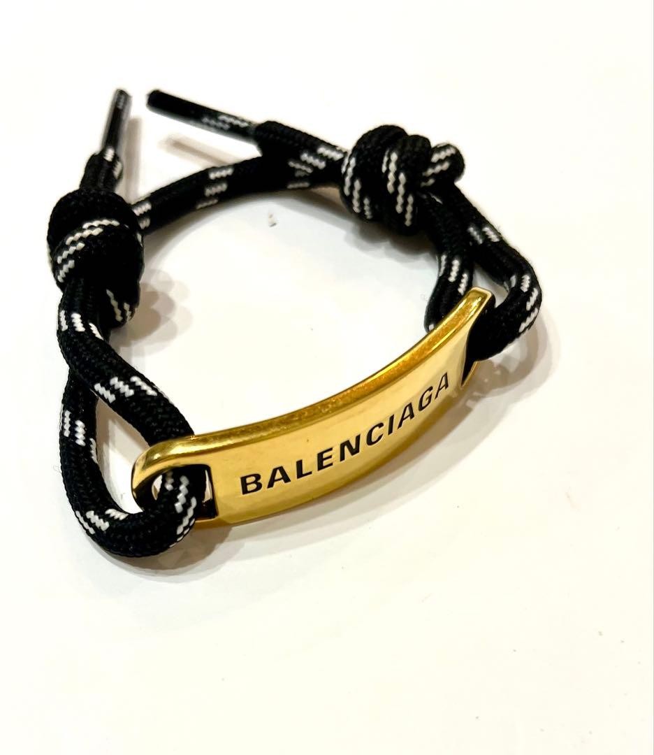 BALENCIAGA Plate Bracelet Black Gold Accessory Stylish From Japan y6748 thumbnail 2