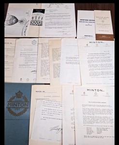 Minton 1966 Dealer Archive Folder Letters Webb Corbett Crystal Mason Ironstone
