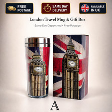 London Travel Mug Thermal Coffee Cup Gift Box Insulated Same Day Dispatch