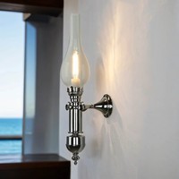 Jugendstil Wandleuchte Chrom Aus Messing Greta Antikes Design Flur Bad Lampe