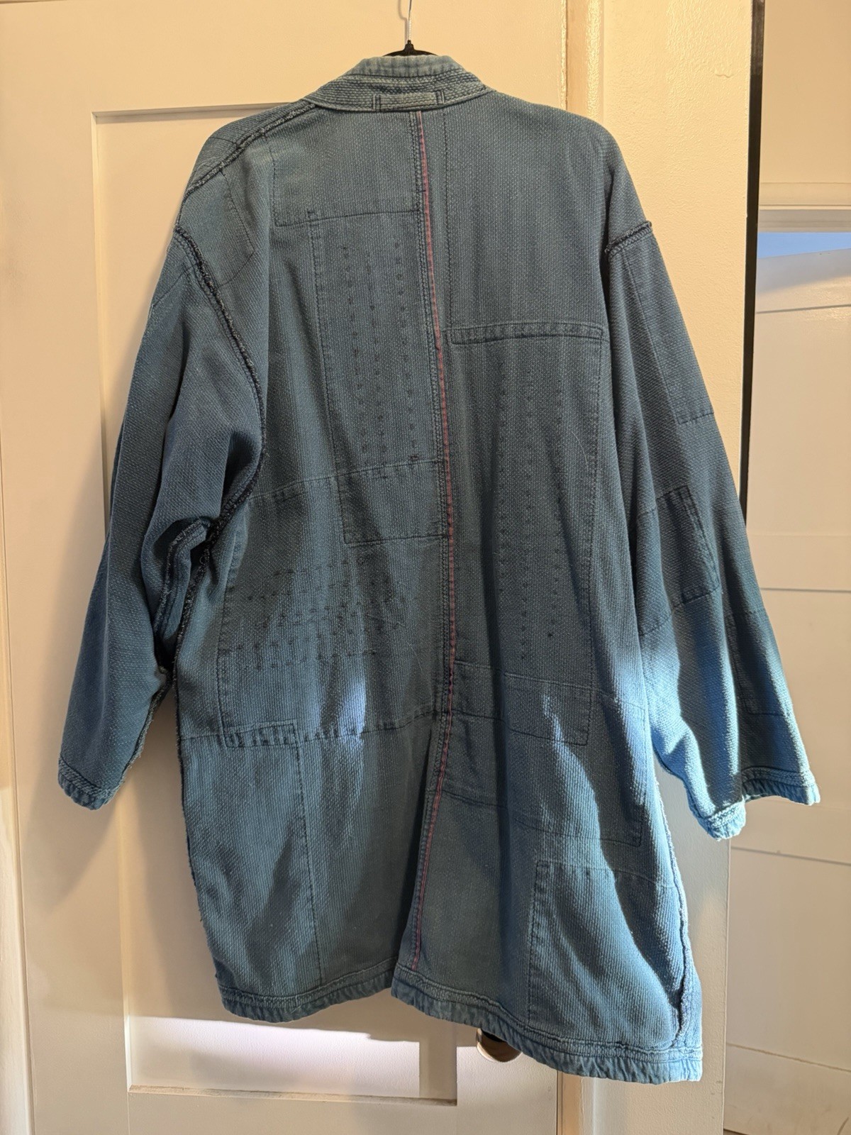 Japan Blue Blue Reversible Patchwork Sashiko Deni… - image 2