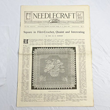 Needlecraft Magazine May 1916 Embroidery Crochet Sewing Patterns Ads Antique