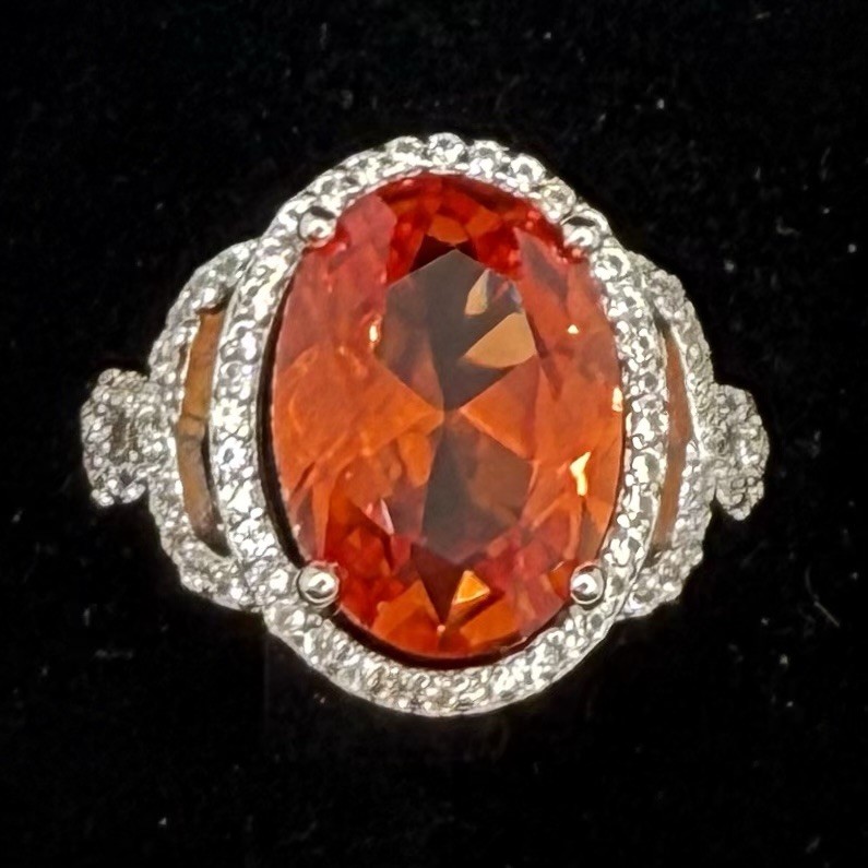 Sterling Silver Ring 925 Red Ruby Sz 7 Women Jewe… - image 2