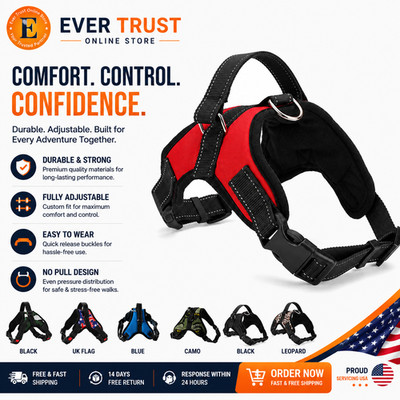 No Pull Dog Pet Harness Adjustable Control Vest Dogs Reflective XS S M Large XXL
