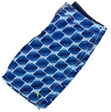 Tommy Bahama Relax Board Shorts 38 XL Swim Trunks Unlined Geometric Print Blue