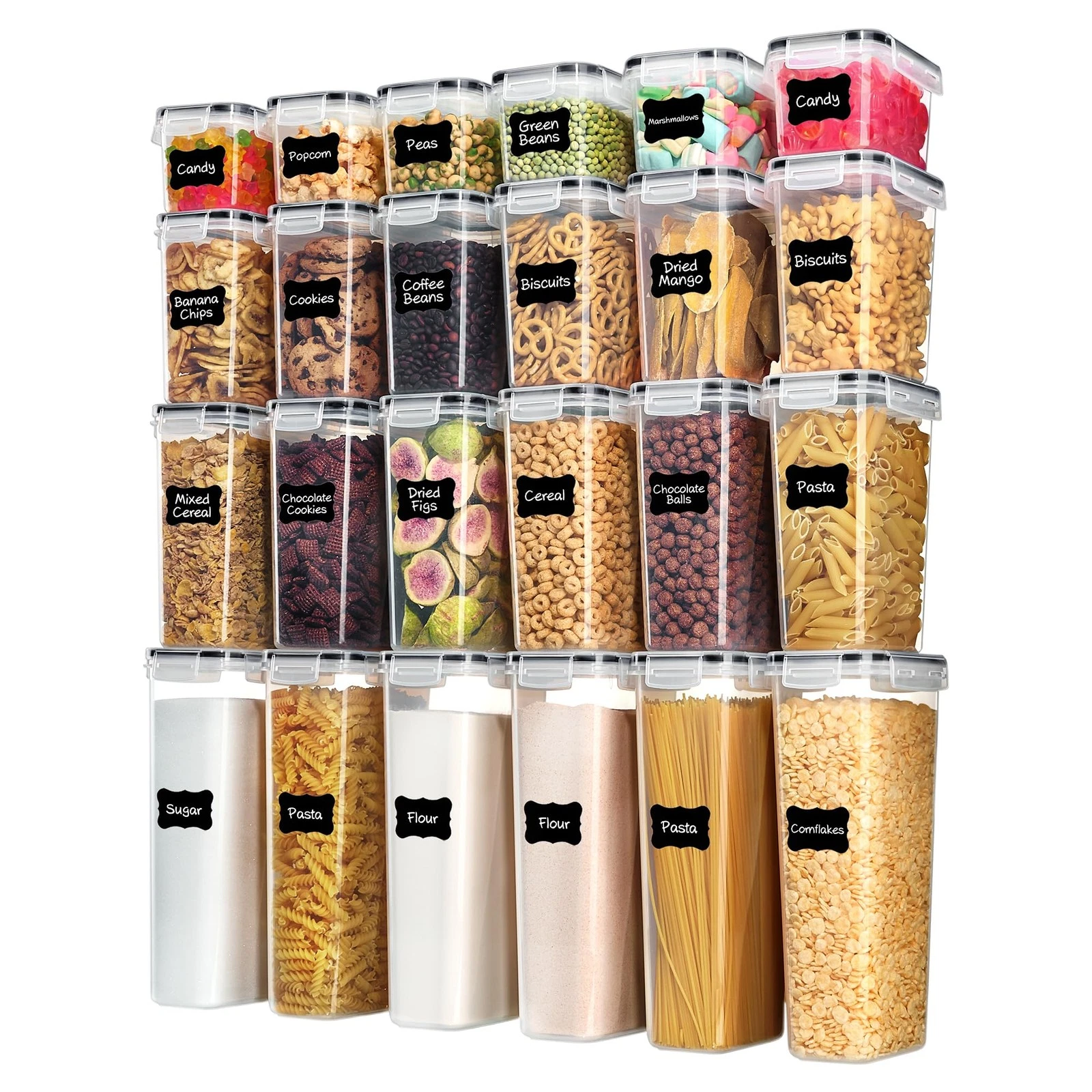Airtight Food Storage Containers with Lids, Vtopmart 24 pcs Plastic Kitchen a...