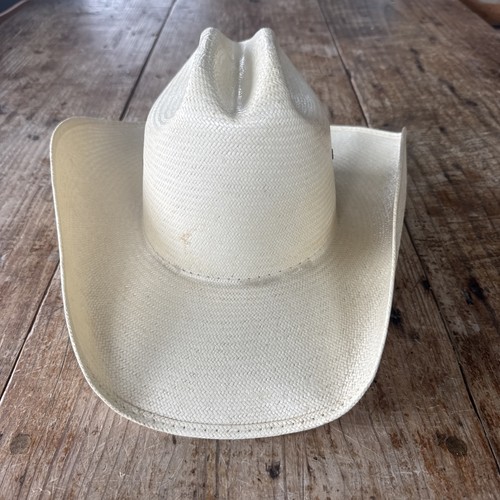 MHT Master Hatters Texas Straw Cattleman Cowboy Hat 6 7/8