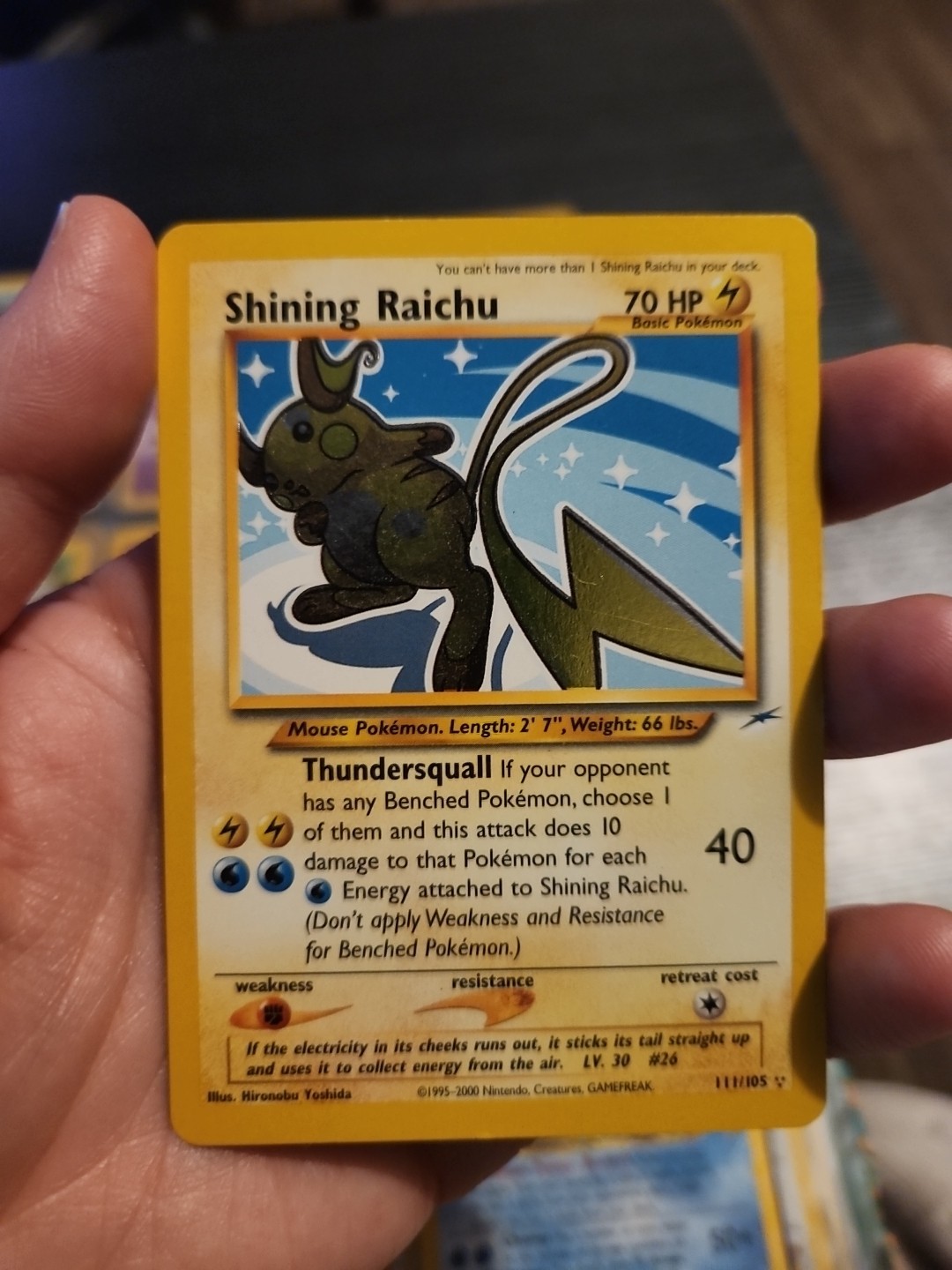 Pokémon TCG Shining Raichu Neo Destiny Holo Card 111/105 Secret Rare
